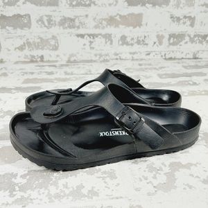 Birkenstock Gizeh Black Summer Slip On Flat Leather Flip Flop Sandals O401